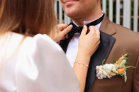 a man in a brown suit