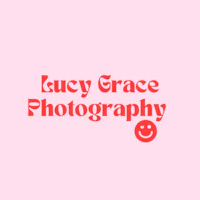lucy grace photography logo on a pink background